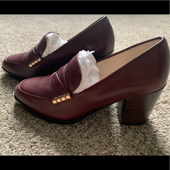 Cole Haan Burgundy Loafer Pumps - Picture 3 of 6